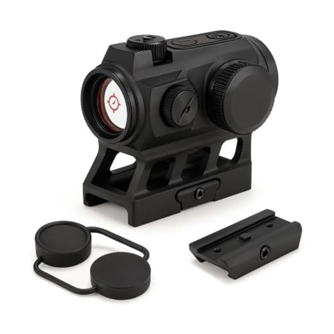 Multi-Reticle 2MOA/65MOA/2MOA+65MOA Circle Open Reflex Sight Shake Awake 5W Battery Life, w/Low and High Profile Mount Absolute Co-Witness QD Picatinny Rail Mount