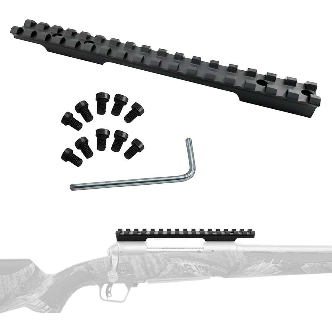 Picatinny Rail Mount for Savage110 Long Action Round Back Receiver with 0 MOA -CNC Machined 6061 Aluminum Alloy Finish Matte Black