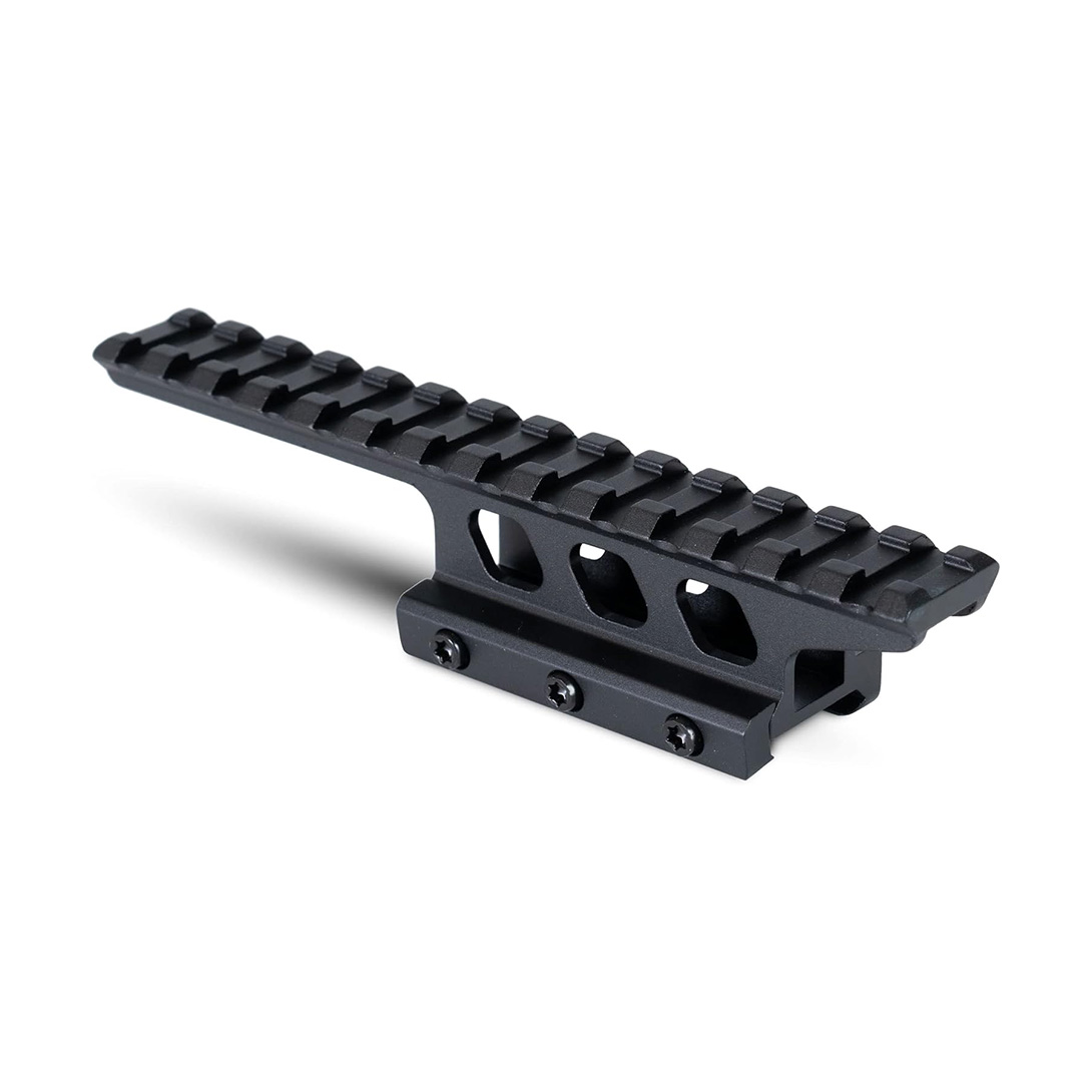Shrapnel Offset Picatinny Riser Mount with Recoil Stop Base | 14 Slot 5 inch | High Profile