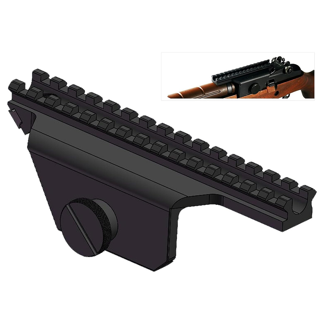 4-Point Locking Deluxe M14/M1A Scope Mount, Over 6-inch Fully Picatinny-Compatible top Rail with 15 Slots