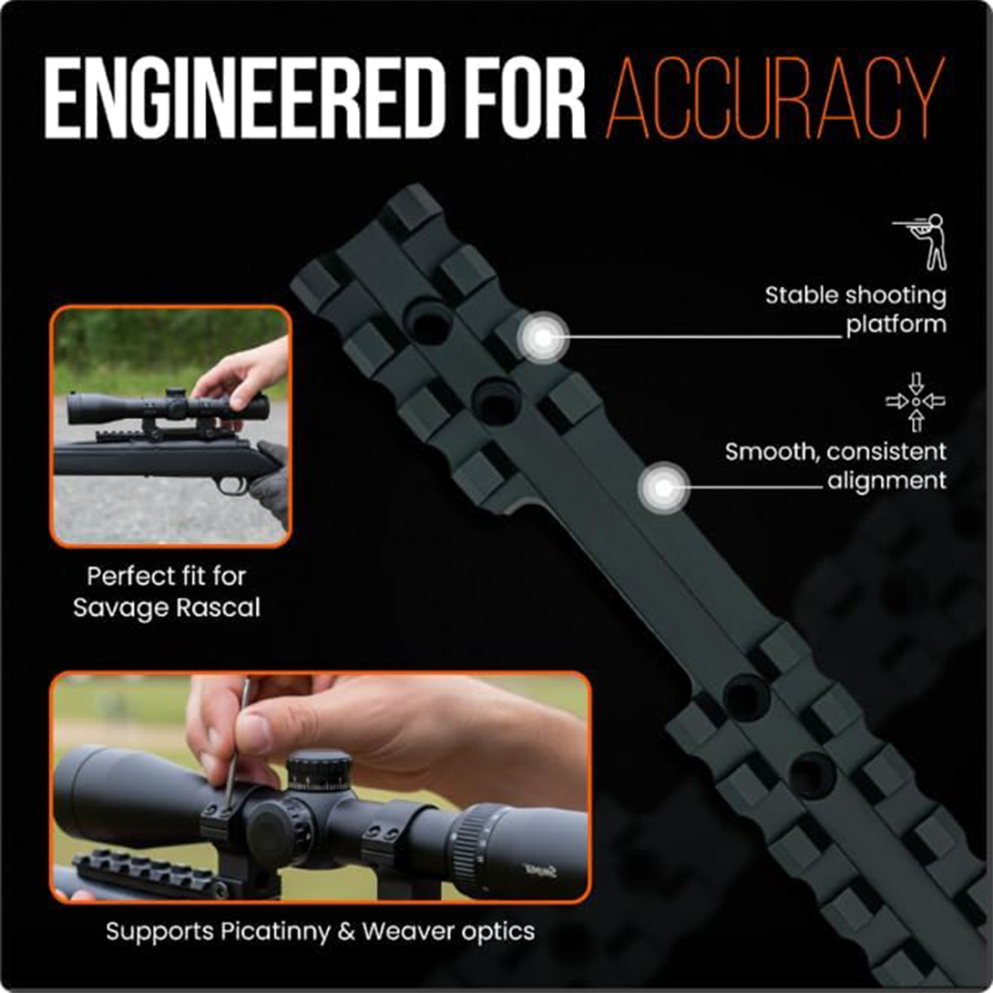 Picatinny Rail Mount for Savage Rascal Rifles with Ejection Port Cut-Out