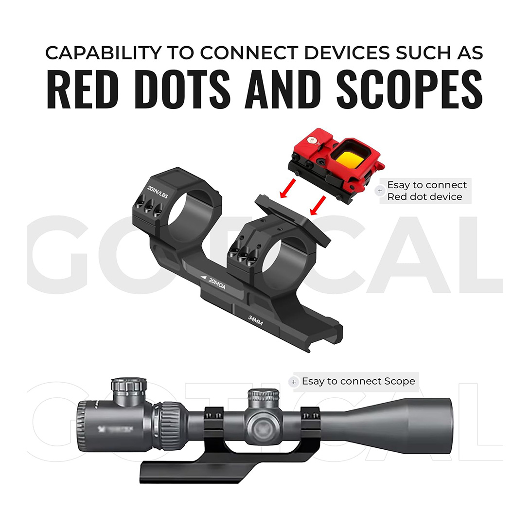 Optics Rigid Precision Scope Mount 20 MOA Cantilever Riflescope Mounts for Precision Shooting