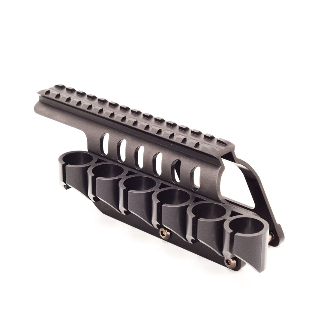 Side Saddle Shotgun Shell Holder V2 | 12 Gauge Compatible with Remington 870/TAC-14/1100 Series Shotguns