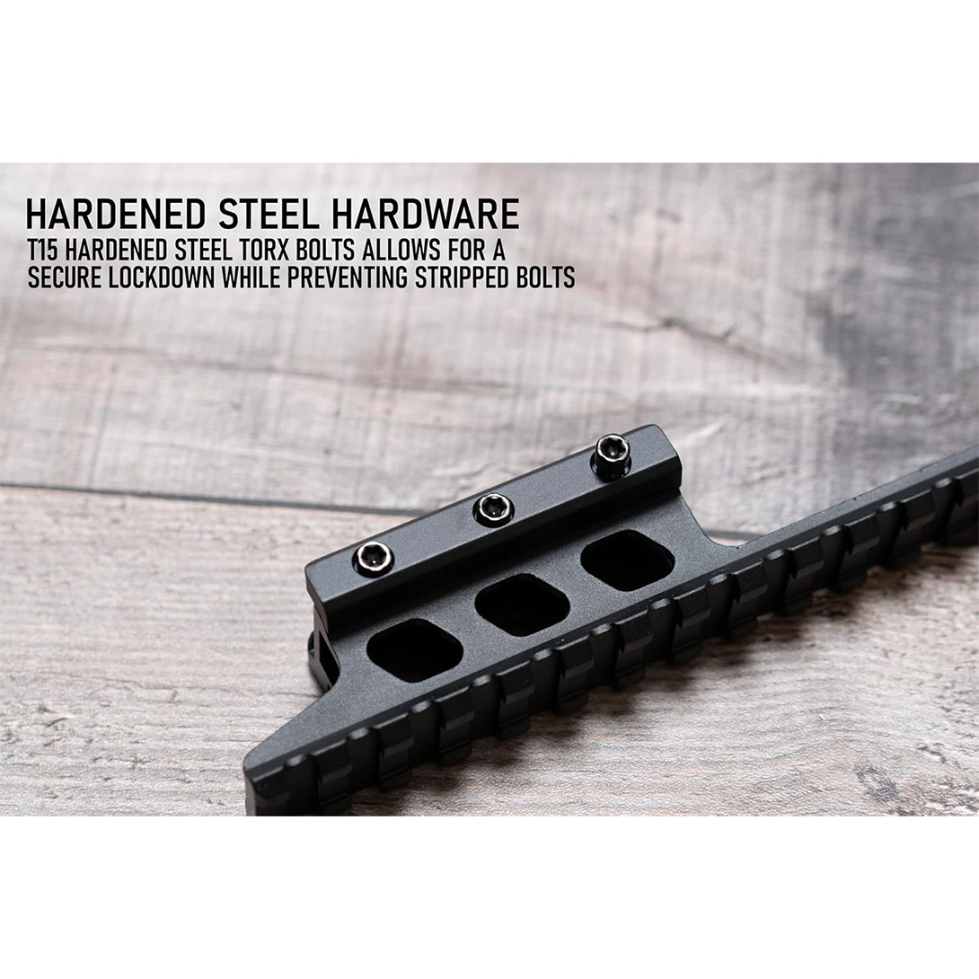 Shrapnel Offset Picatinny Riser Mount with Recoil Stop Base | 14 Slot 5 inch | High Profile