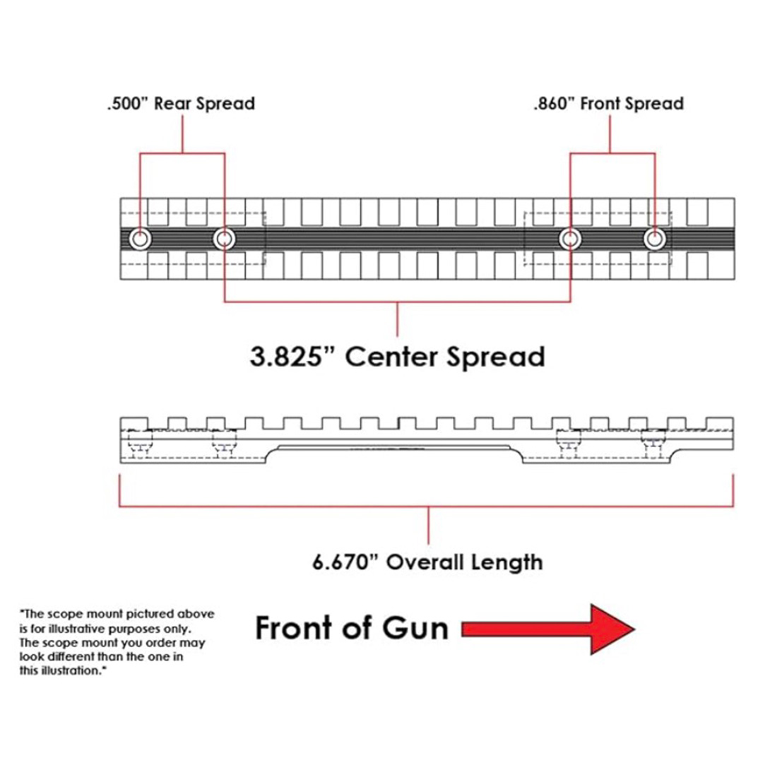 Mauser 98 LR Picatinny Rail Scope Mount 0 MOA