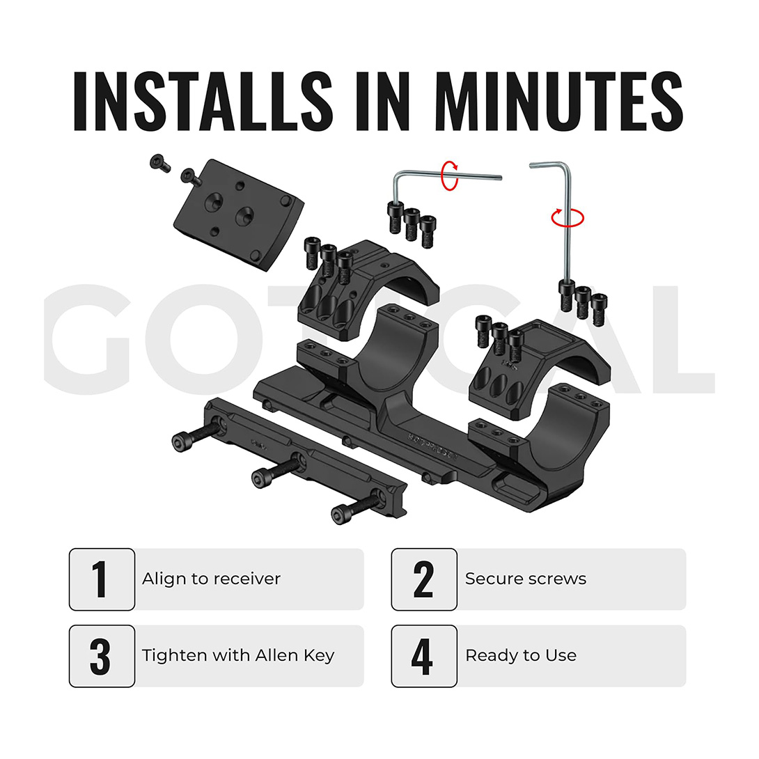 Optics Rigid Precision Scope Mount 20 MOA Cantilever Riflescope Mounts for Precision Shooting