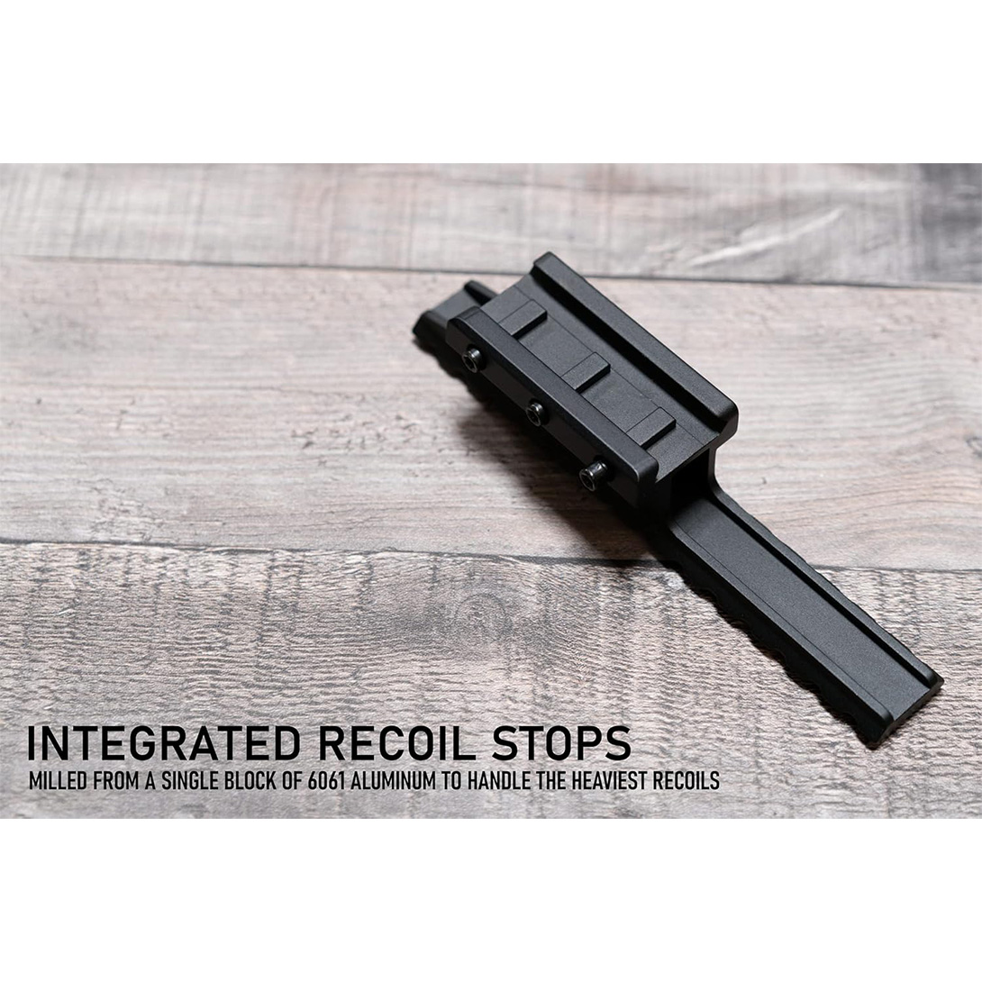 Shrapnel Offset Picatinny Riser Mount with Recoil Stop Base | 14 Slot 5 inch | High Profile