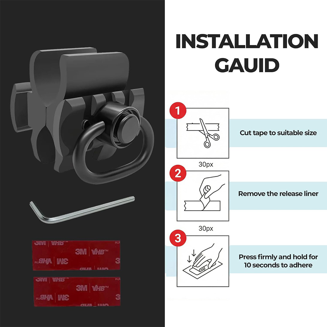 Shotgun 12Ga Barrel Clamp W/Built-in QD Forward Sling Swivel Socket, 3-Slot Picatinny Rail Mount (1.25 in QD Sling Swivel and 2 PCS 4×6 mm Gasket Silicone Elastomer Included)