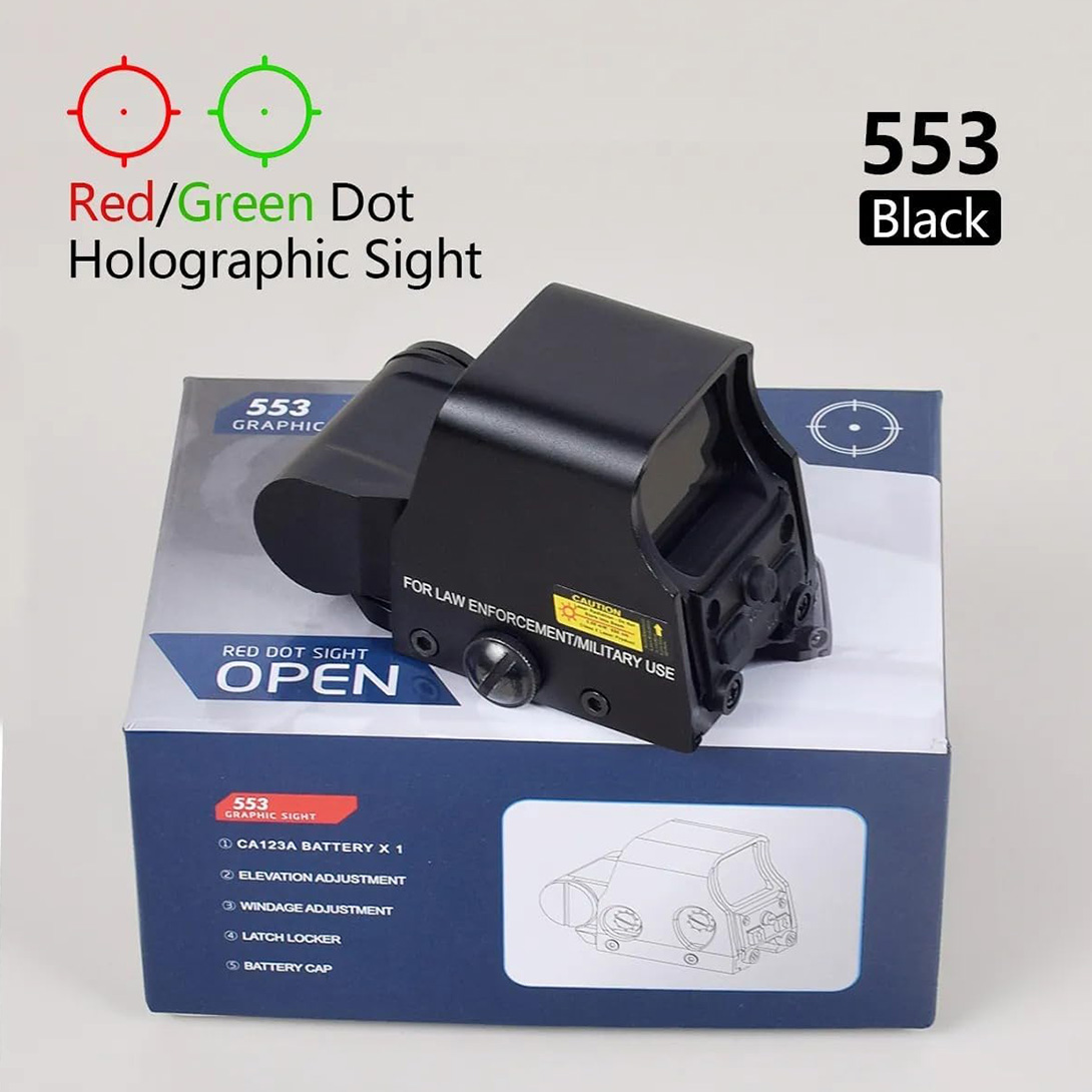 553 Holographic Sight,Red Dot Sight for Metal Green & Red Dot Sight Scope,Outdoor Tactical 20 mm Rail Mount