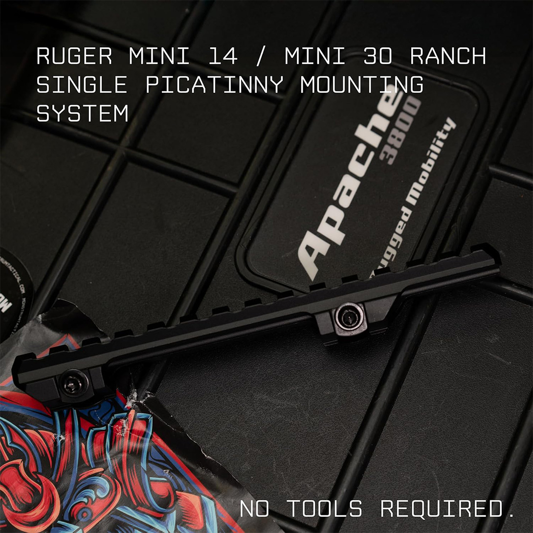 Single Picatinny Rail Mount Compatible with Ruger Mini 14 / Mini 30 Ranch