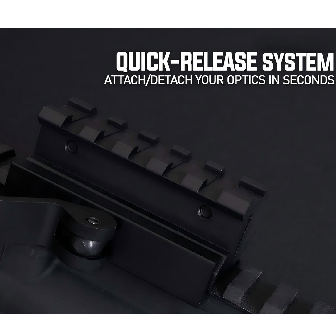 Lockdown Series Adjustable Height Picatinny Riser Mount with Quick Release | 2.5 inch